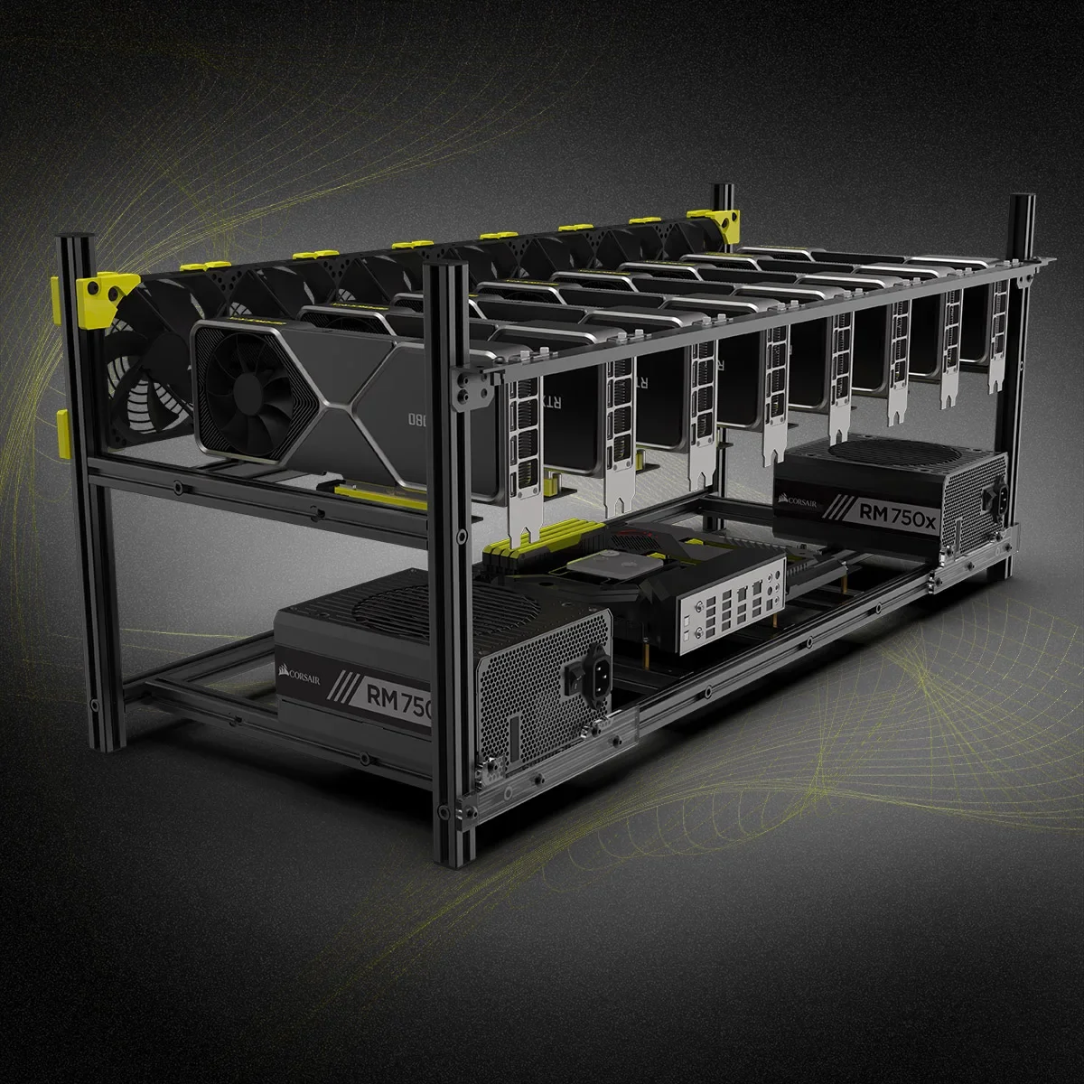 1 adet 8 GPU Grafik Kartı Alüm - Gpu Mining Rig Frame 8 Gpu incelemesi ve fiyatı
