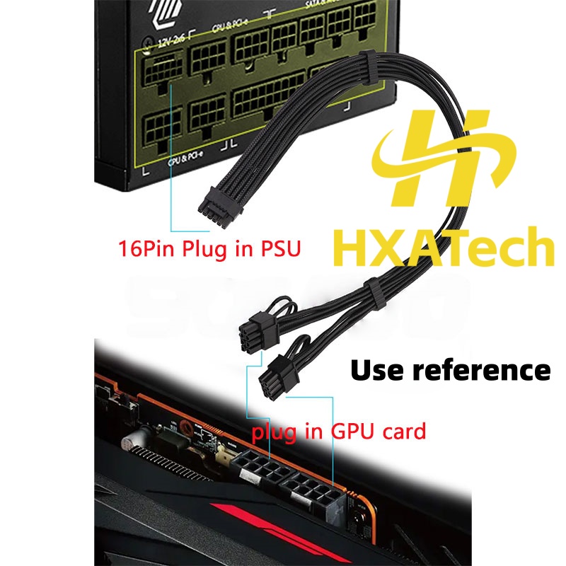 HXATech-Renkli 12VHPWR - Çift  - Dual 8Pin To 16Pin 12Vhpwr Cable incelemesi ve fiyatı